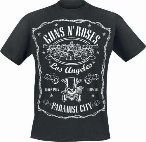Guns N' Roses Paradise City Label tricko černá