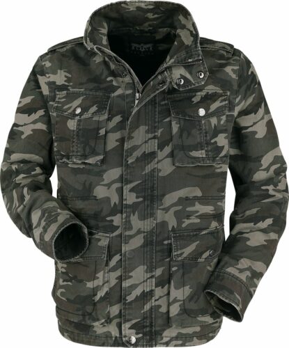Black Premium by EMP Kamufláž bunda v army stylu s velkými kapsami bunda maskáčová