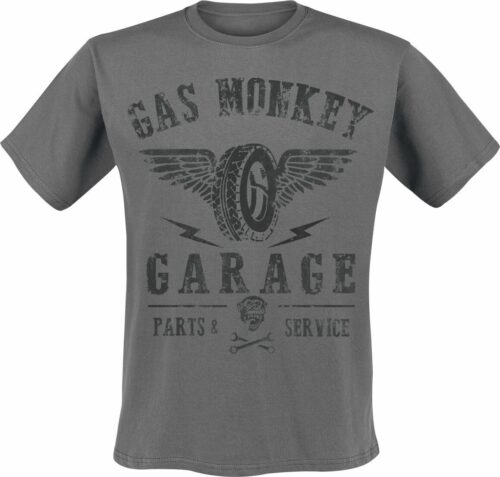 Gas Monkey Garage Tyres Part Service tricko charcoal