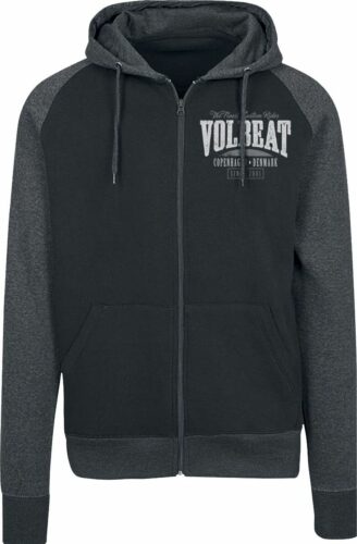 Volbeat Louder And Faster mikina s kapucí na zip skvrnitá černá / šedá