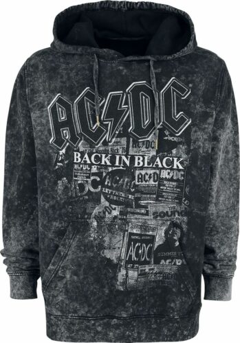 AC/DC Back in Black mikina s kapucí šedá/cerná