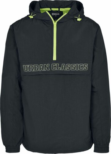 Urban Classics Kontrastní pulovr vetrovka černá