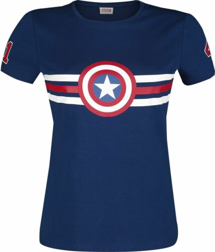 Captain America Logo - Stripes dívcí tricko modrá