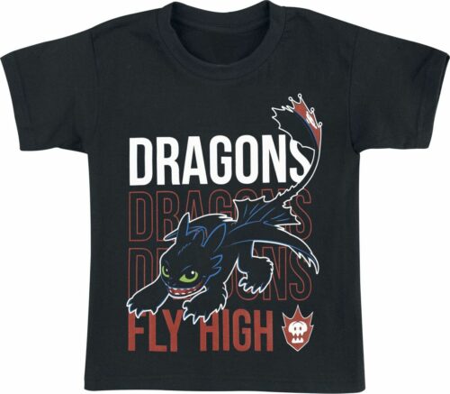 Drachenzähmen leicht gemacht Dragons Fly High! detské tricko černá