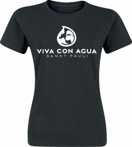Viva Con Agua Tričko Logo dívcí tricko černá