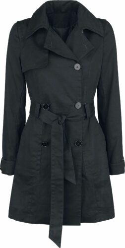 Forplay Cotton Trenchcoat Dívcí kabát černá