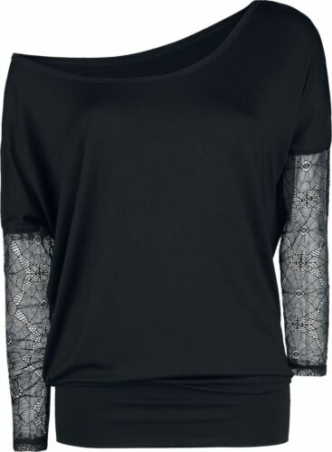 Gothicana by EMP Spiderweb Ladies Tee dívcí triko s dlouhými rukávy černá