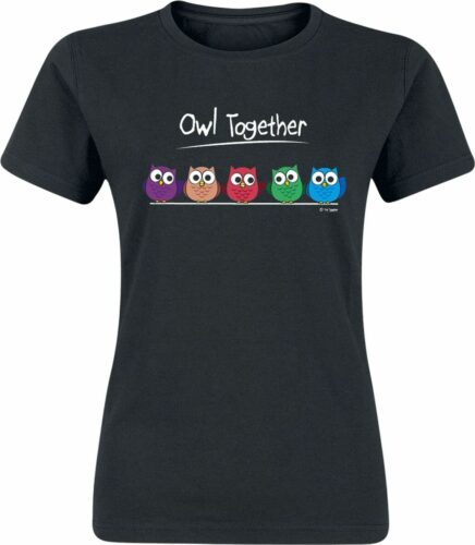 Owl Together dívcí tricko černá