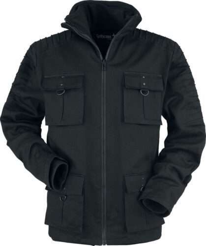 Gothicana by EMP Zimní bunda s kapsami s klopami a ozdobným prošíváním bunda černá