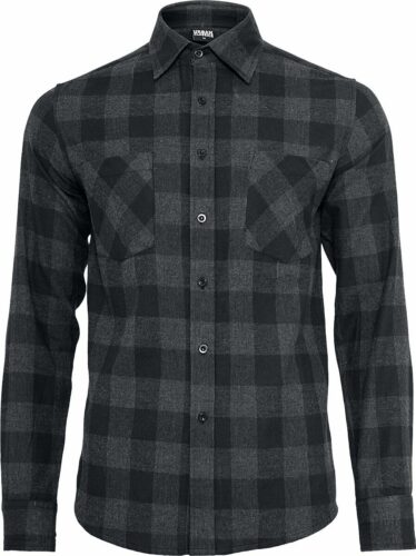 Urban Classics Flanelová kostkovaná košile košile cerná/šedá