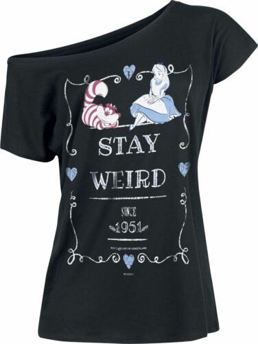 Alice in Wonderland Stay Weird dívcí tricko černá