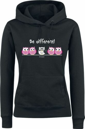 Be Different! Be Different! - Metal dívcí mikina s kapucí černá
