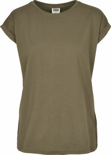 Urban Classics Dámské organické tričko s rozšířenými rameny dívcí tricko olivová