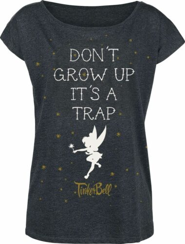 Peter Pan Tinker Bell - Don't Grow Up dívcí tricko tmavě prošedivělá