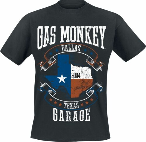 Gas Monkey Garage Texas Flag tricko černá