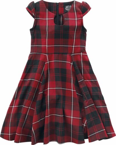 H&R London Dětské šaty Red Tartan detské šaty cervená/cerná