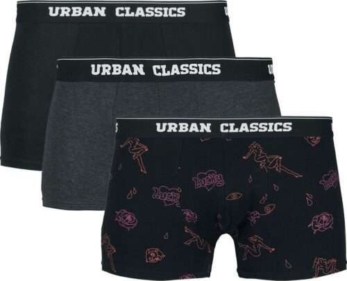 Urban Classics Balení 3 ks boxerek boxerky šedá/cerná/cervená