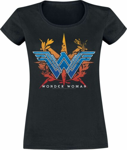 Wonder Woman Wreath Logo dívcí tricko černá