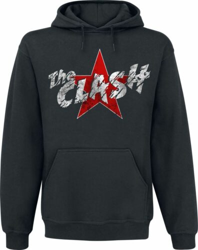 The Clash Star Logo mikina s kapucí černá