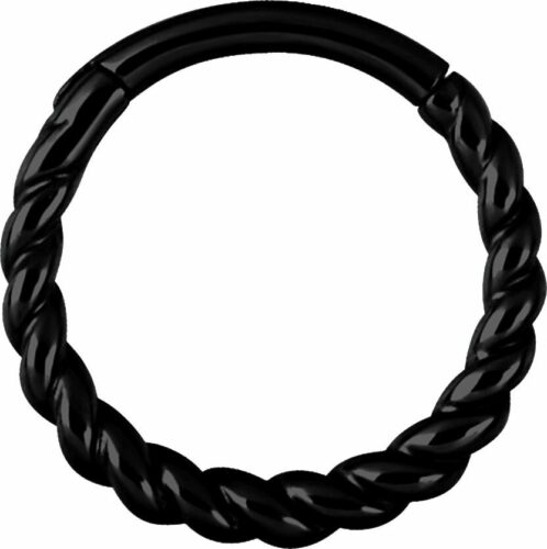 Wildcat Kroužek s pleteným designem Twisted Rope piercing černá