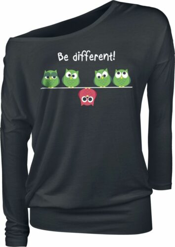 Be Different! dívcí triko s dlouhými rukávy černá
