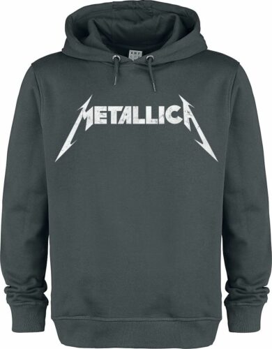 Metallica Amplified Collection - White Logo mikina s kapucí charcoal