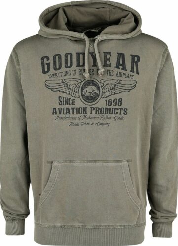 GoodYear Hooded Sweat-Shirt mikina s kapucí na zip olivová