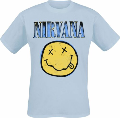 Nirvana Smiley light blue tricko modrá