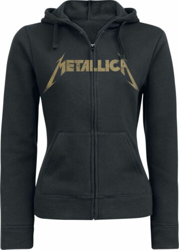 Metallica Hetfield Iron Cross Guitar dívcí mikina s kapucí a zipem černá