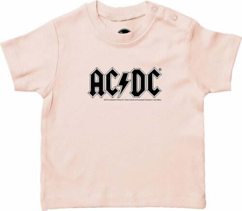 AC/DC Logo Baby detská košile světle růžová