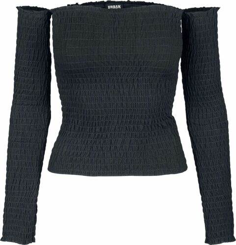 Urban Classics Dámské tričko Smoke s odhalenými rameny dívcí triko s dlouhými rukávy černá