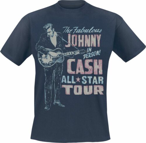 Johnny Cash All Star Tour tricko námořnická modrá