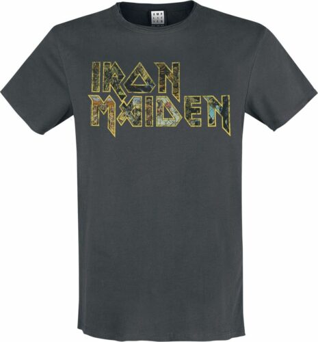 Iron Maiden Amplified Collection - Eddies Logo tricko charcoal