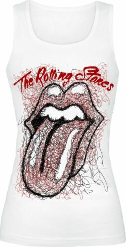 The Rolling Stones Sketch Tongue dívcí top bílá