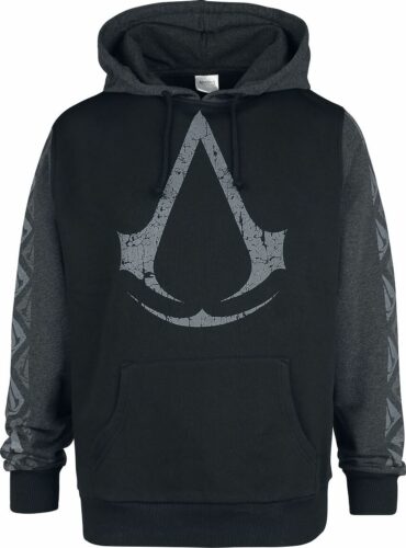 Assassin's Creed Logo mikina s kapucí cerná/tmave zelená
