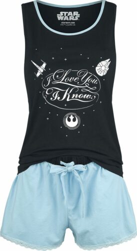 Star Wars I Love You pyžama svetle modrá/cerná