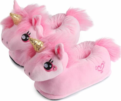 Corimori Dětské pantofle Pink Unicorn dětské boty světle růžová