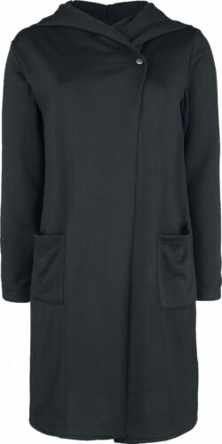 Forplay Strečový kabát z teplákoviny s jedním knoflíkem Dívcí kabát černá