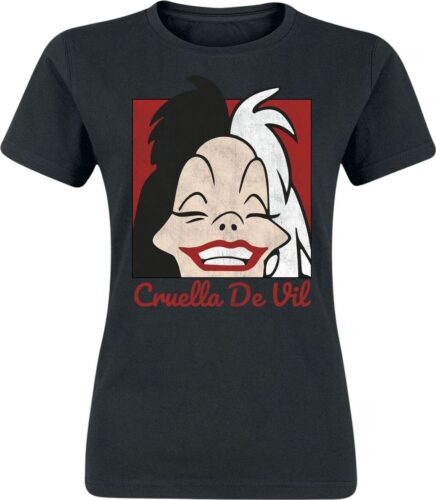 101 dalmatinů Tričko Cruella De Vil Cropped Head dívcí tricko černá
