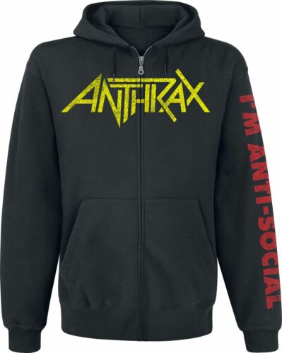 Anthrax Anti-Social mikina s kapucí na zip černá