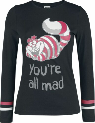 Alice in Wonderland You Are All Mad dívcí triko s dlouhými rukávy černá
