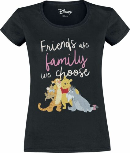 Winnie The Pooh Friends are the family we choose dívcí tricko černá
