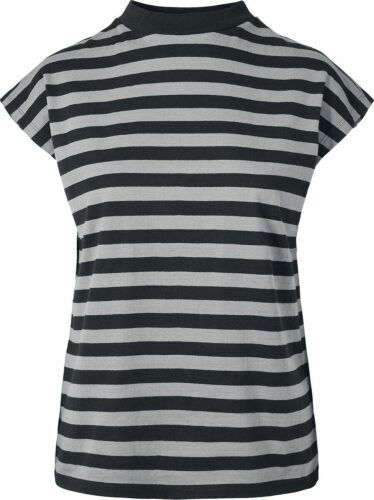 Urban Classics Dámské Y/D proužkované tričko dívcí tricko cerná/šedá