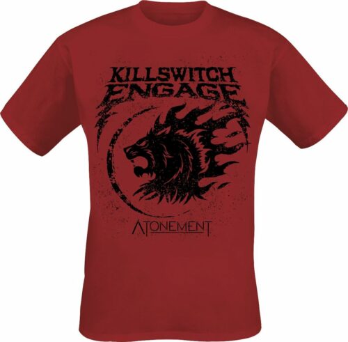 Killswitch Engage Lion Emblem tricko tmavě červená