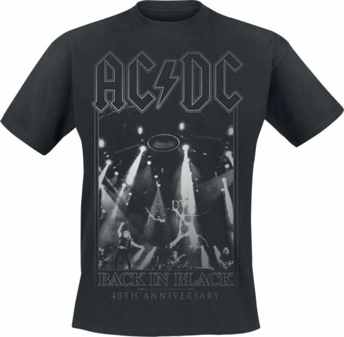 AC/DC Back In Black 40 th Anniversary tricko černá