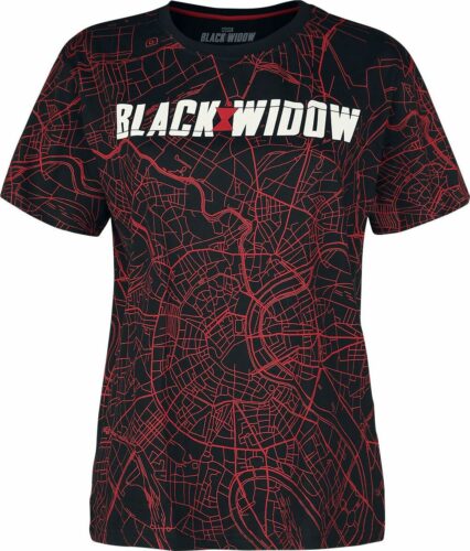 Black Widow City Map dívcí tricko černá
