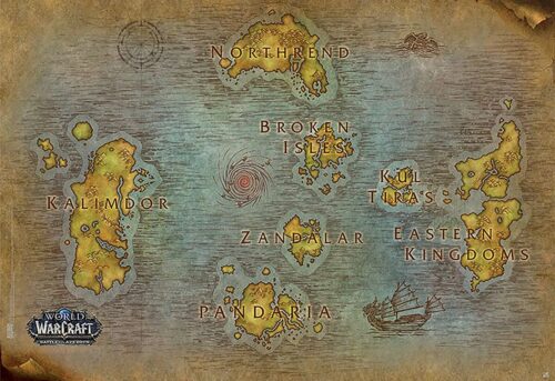 World Of Warcraft Map plakát vícebarevný