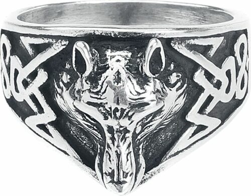 etNox Wolf's Head prsten stríbrná
