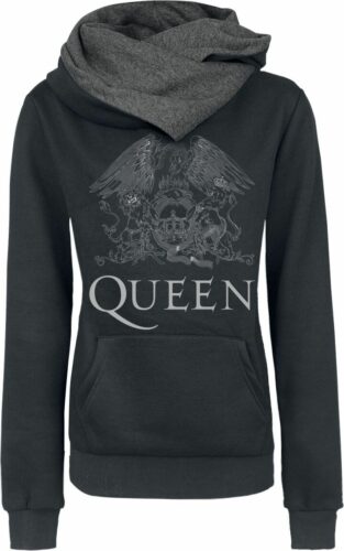 Queen Crest Logo dívcí mikina s kapucí černá