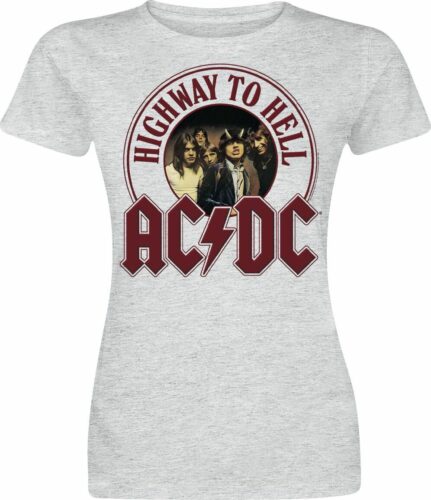 AC/DC Highway To Hell dívcí tricko smíšená svetle šedá